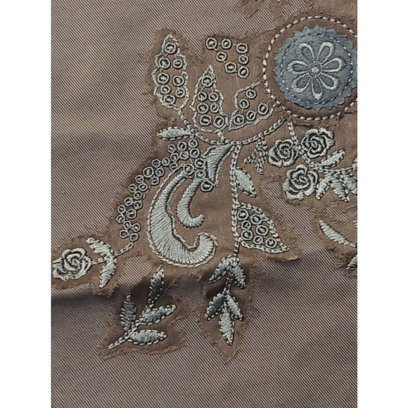 Just Cavalli Black Diamond Floral Brown Denim Slim Cropped Jeans Sz 26 NWT - Picture 13 of 16